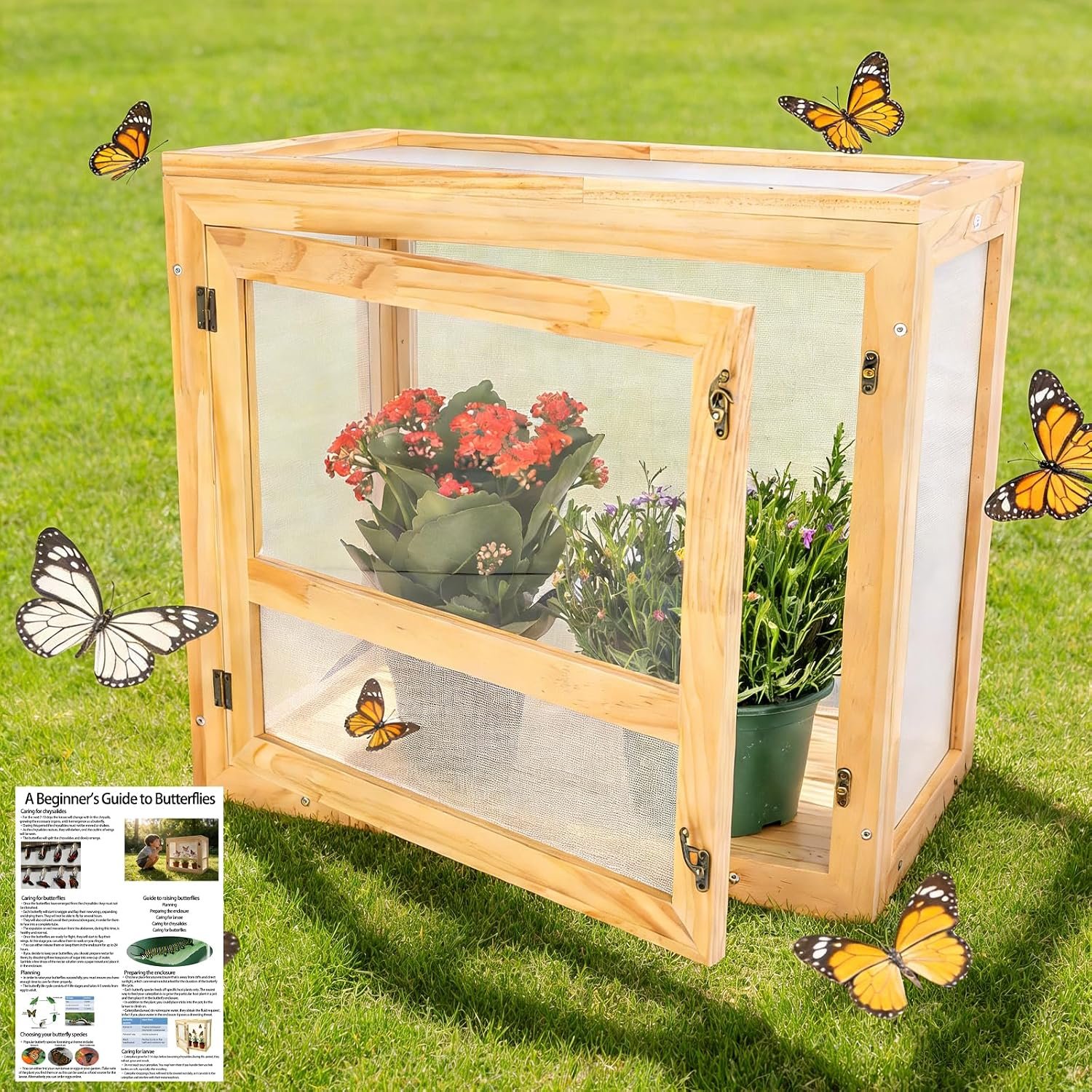 Yohsnor 20×18 Butterfly Habitat Mesh Cage,Enclosure for Raising Butterfly | Net Cage for Caterpillar Growth & Hatching – Durable Outdoor Insect Observation Station – Educational Butterfly Kit