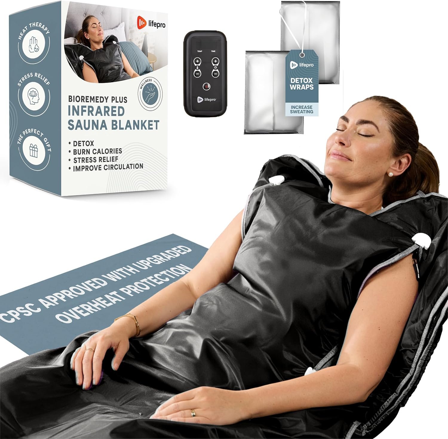 LifePro BioRemedy Infrared Sauna Blanket for Home Relaxation Detox