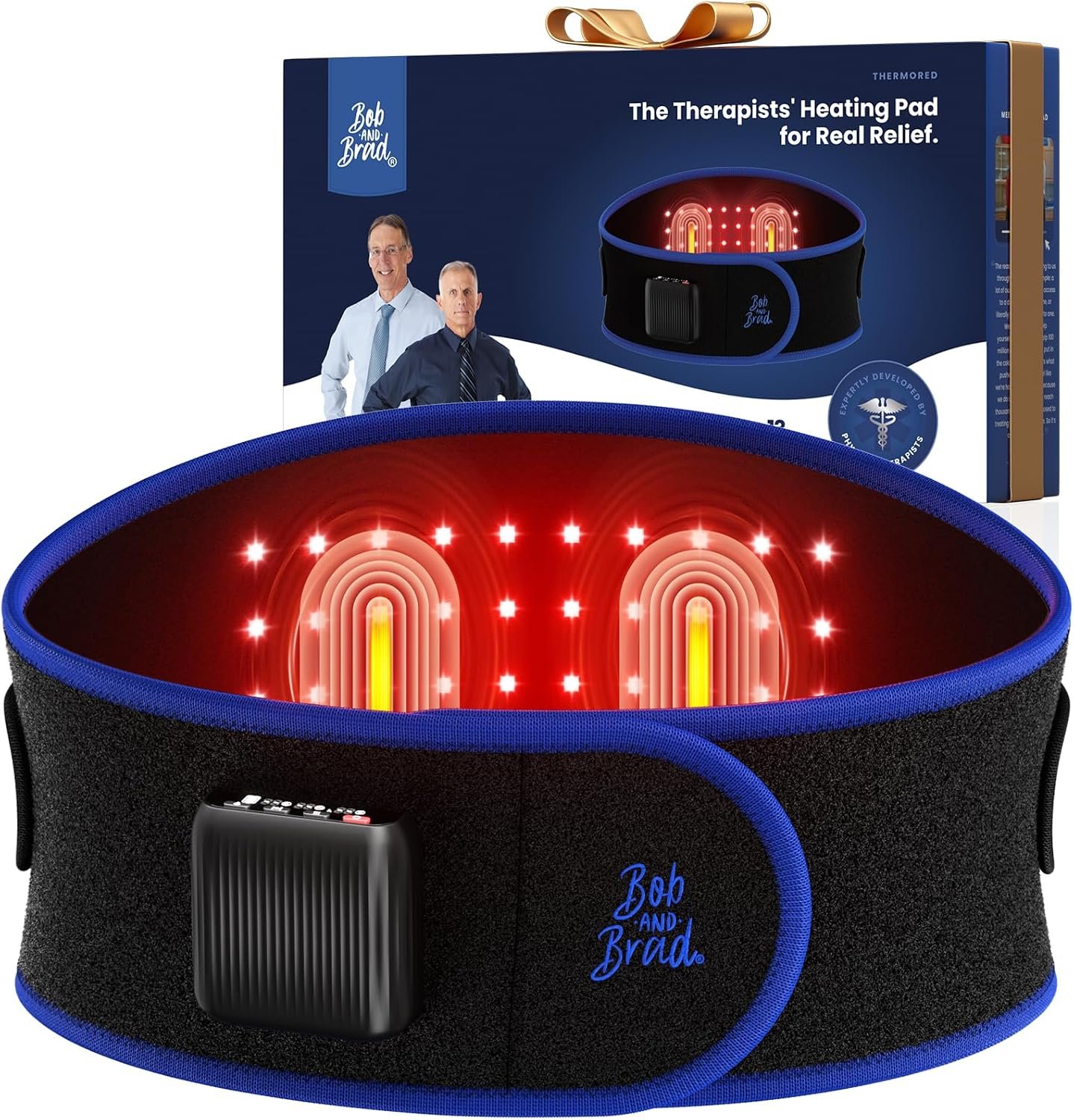 BOB AND BRAD ThermoRed Heating Pad Belt Massager for Lower Back Red Light