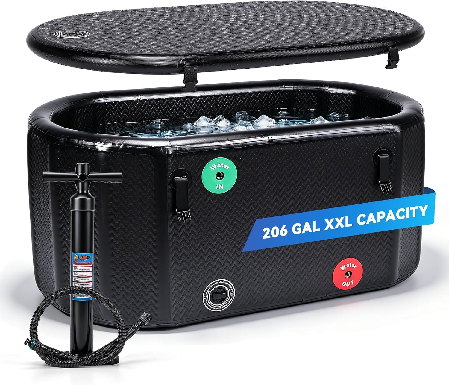 Poafamx Ice Bath Tub for Athletes, 206 Gal XXL Inflatable Cold Plunge Tub