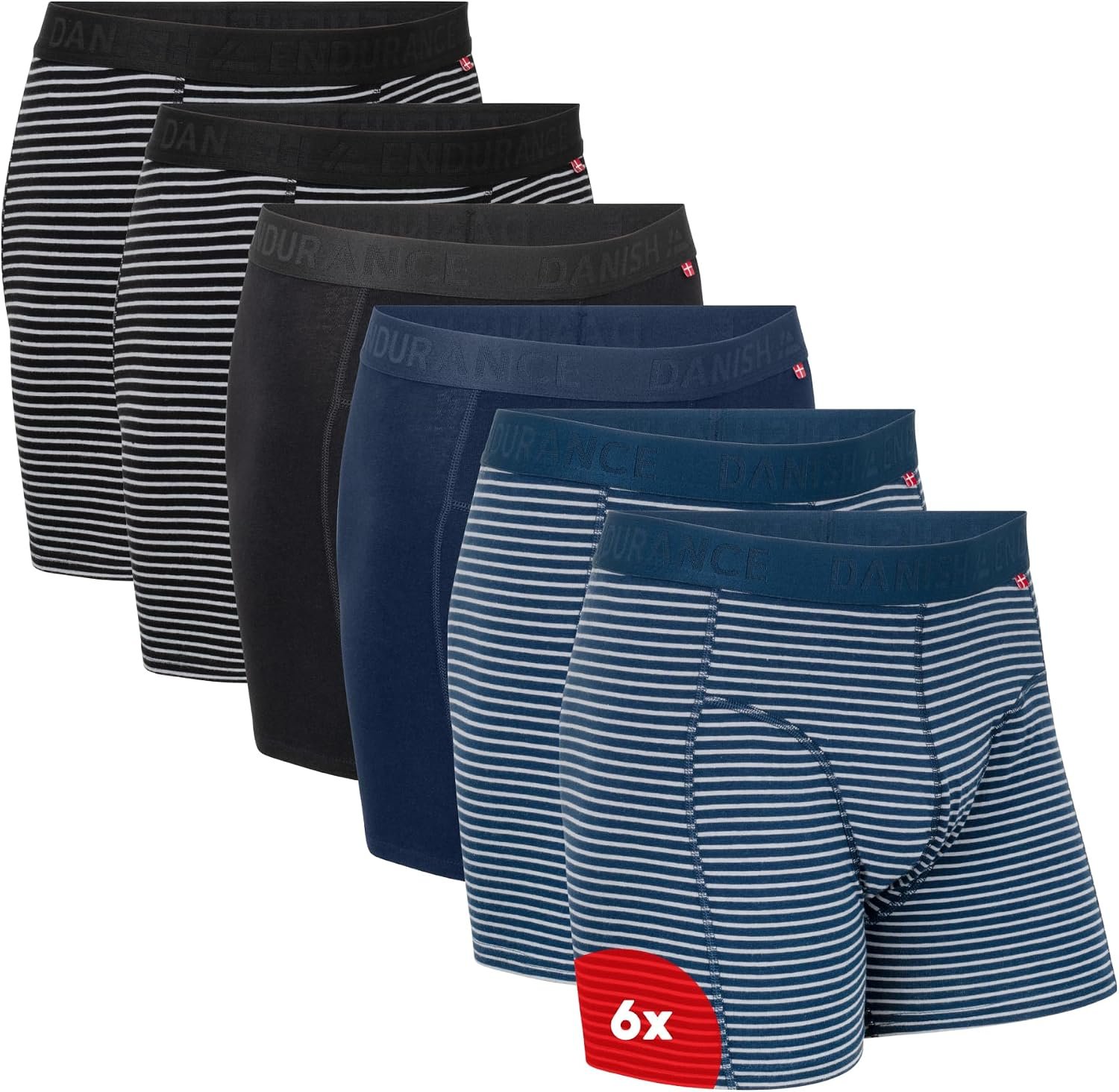 DANISH ENDURANCE Men’s Organic Cotton Trunks, Soft, Breathable, 3 & 6-Pack