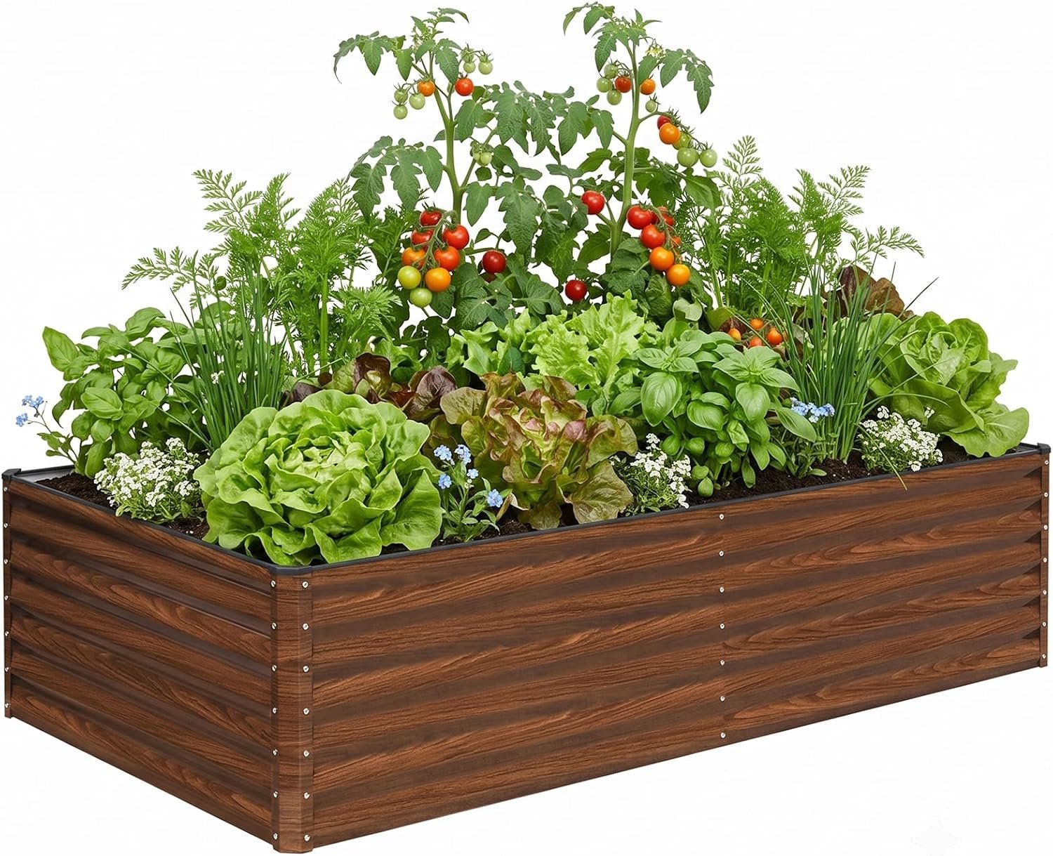 Galvanized Raised Garden Bed 8x4x2FT Outdoor Large Metal Planter Box Steel Kit for Planting Vegetables, Flowers