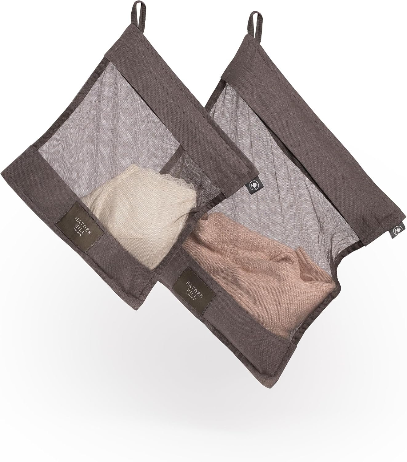 Organic Cotton Mesh Laundry Bags for Delicates & Travel, 2 Pack | Mesh Wash Bags for Lingerie, Bras, Delicates, and Garments; Large and Small Size for Machine Washing, Carbon Neutral, Gray