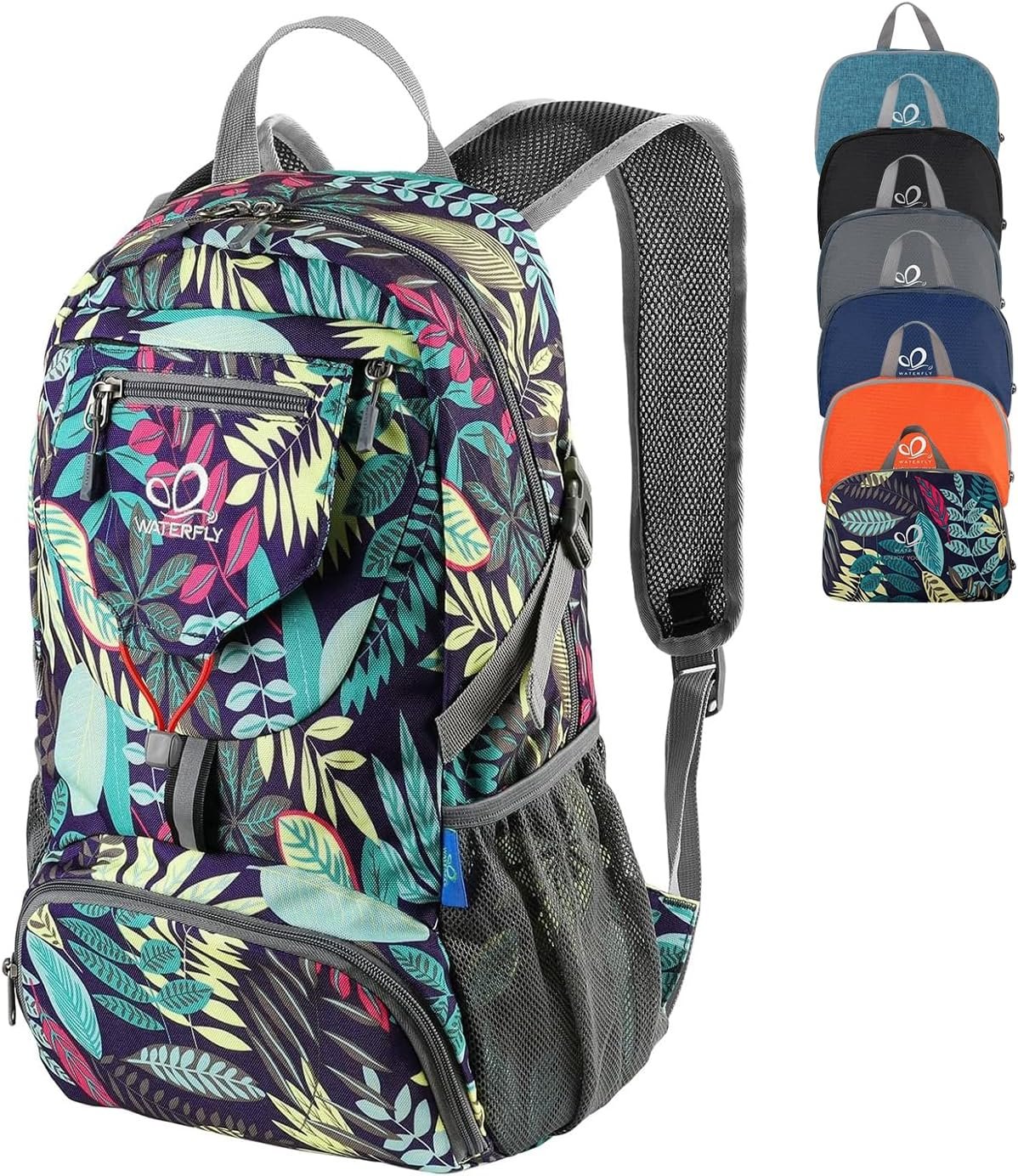 WATERFLY Small Lightweight Packable Backpack: 20l Ultra Light Foldable Travel Hiking Camping Daypack Day Pack for Man Woman | 20L,Recycled nylon material,Multi-compartment storage,Water-resistant,Everyday carry,Ultra Light Foldable Travel Day Pack