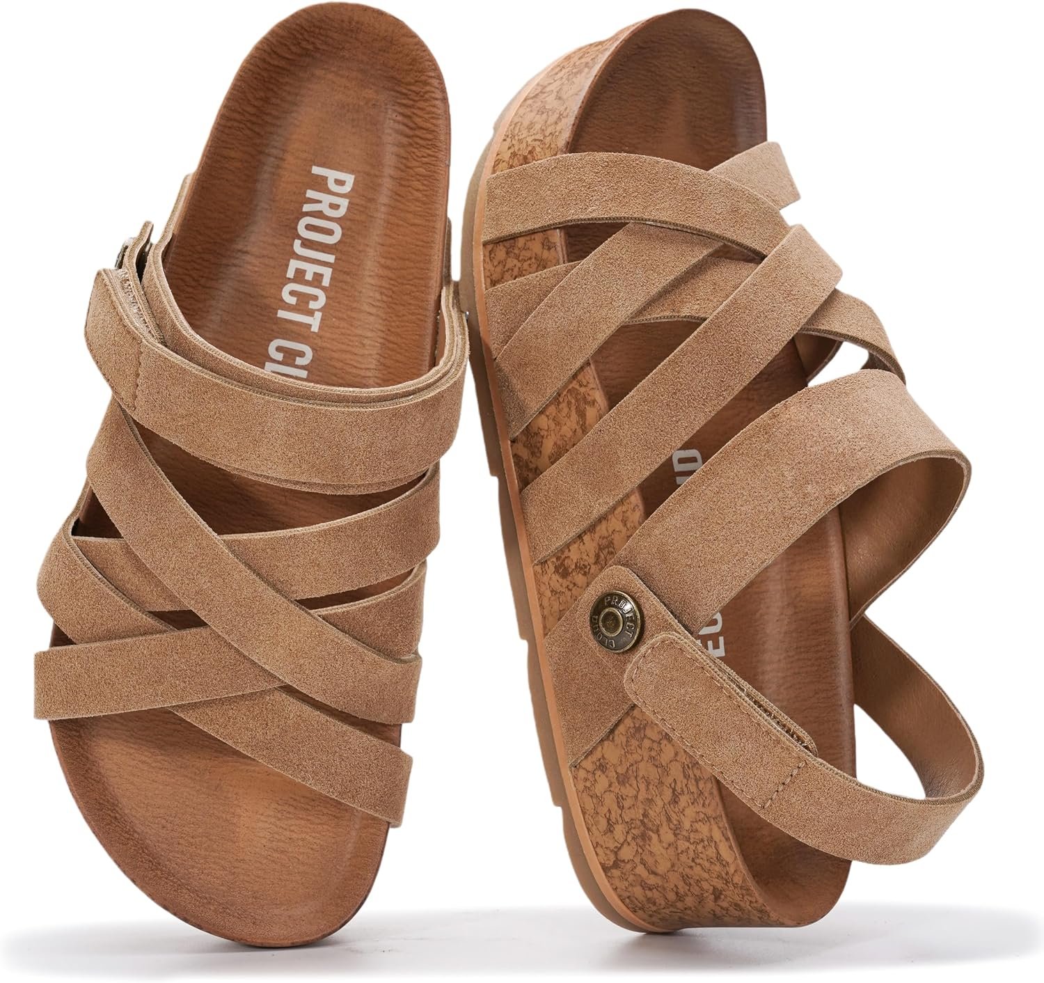 Project Cloud 100% Genuine Leather Platform Sandals Women (Pacifica) | 100% Genuine Leather; Plush Insole; Strappy Wedges; Lightweight; Non-Slip Sole; Platform Sandals for Women Comfort