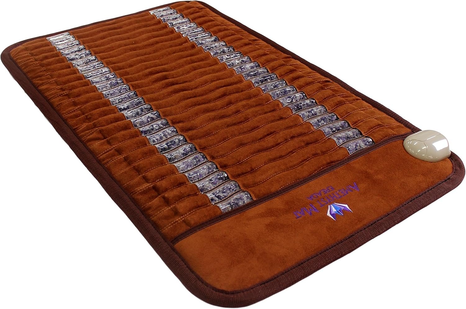 Ereada Infrared Amethyst Mat Mini 32″L x 20″W – Adjustable FIR Heating Pad 86-158°F with Natural Crystals – Negative Ions – No EMFs – 2-Year Warranty for Professional Use – Original Korea Manufacturer