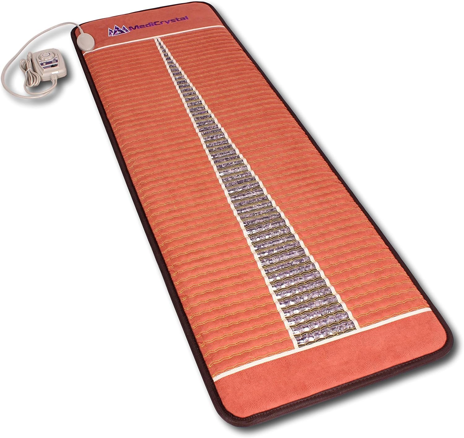 MediCrystal Infrared Heating Amethyst Mat – Full Size 72″x24″ – Natural Crystals – Adjustable FIR Heat 86°-158°F – Deep Warmth Hot Stone Pad – Whole Body Comfort & Health – Original Manufacturer